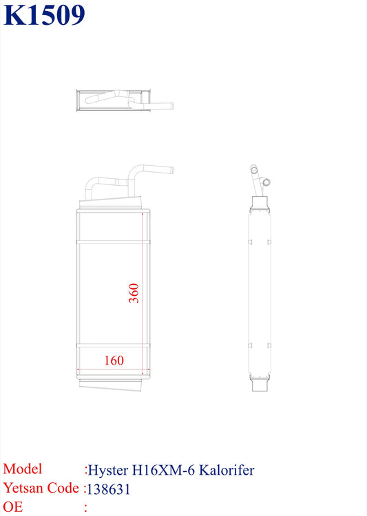 Hyster HX16XM Heater Core