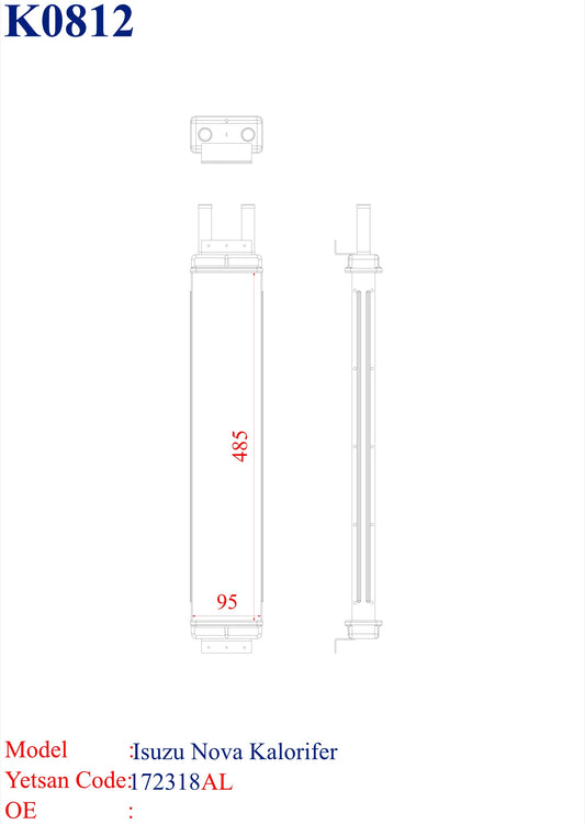 ISUZU Nova Heater Core