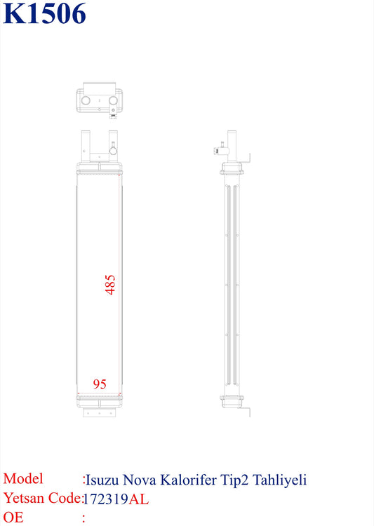 ISUZU Nove Heater Core Type-2