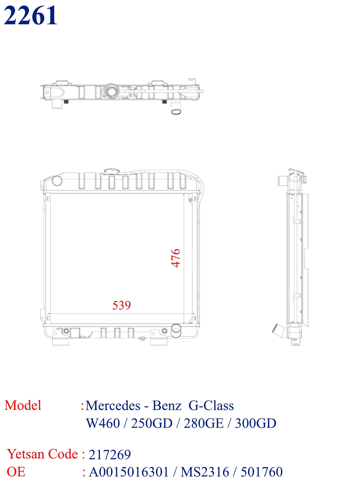 MERCEDES-BENZ G-Class W460 250GD / 280GE / 300GD (11.1979-12.1992)