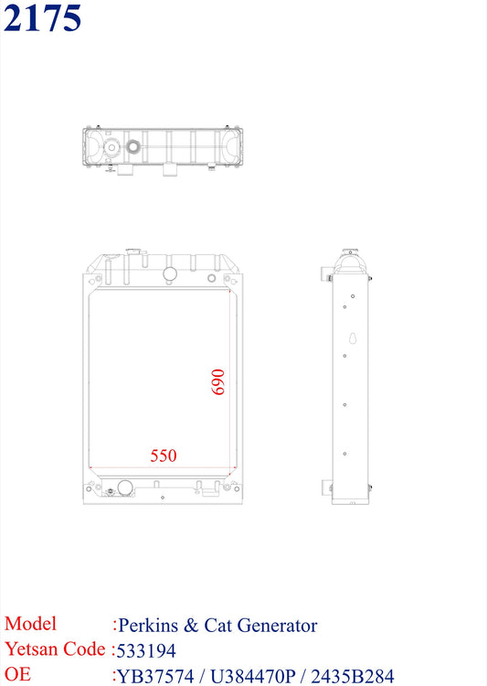 CAT & PERKINS Generator Radiator