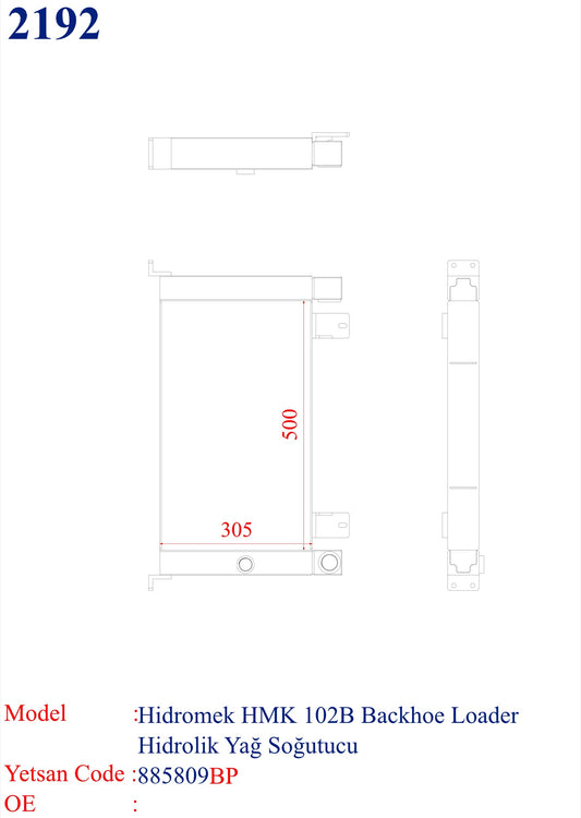 HIDROMEK HMK 102 B Backhoe Loader Hydraulic Oil Cooler Model 2004