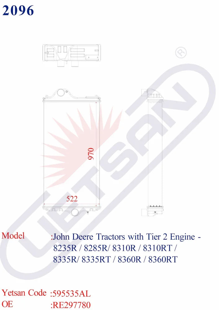 John Deere Tractors With Tier 2 Engine - 8235R / 8285R/ 8310R 8310Rt 8335R/ 8335Rt 8360R 8360Rt