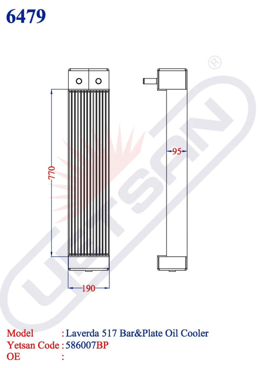 Laverda 517 Bar&Plate Oil Cooler