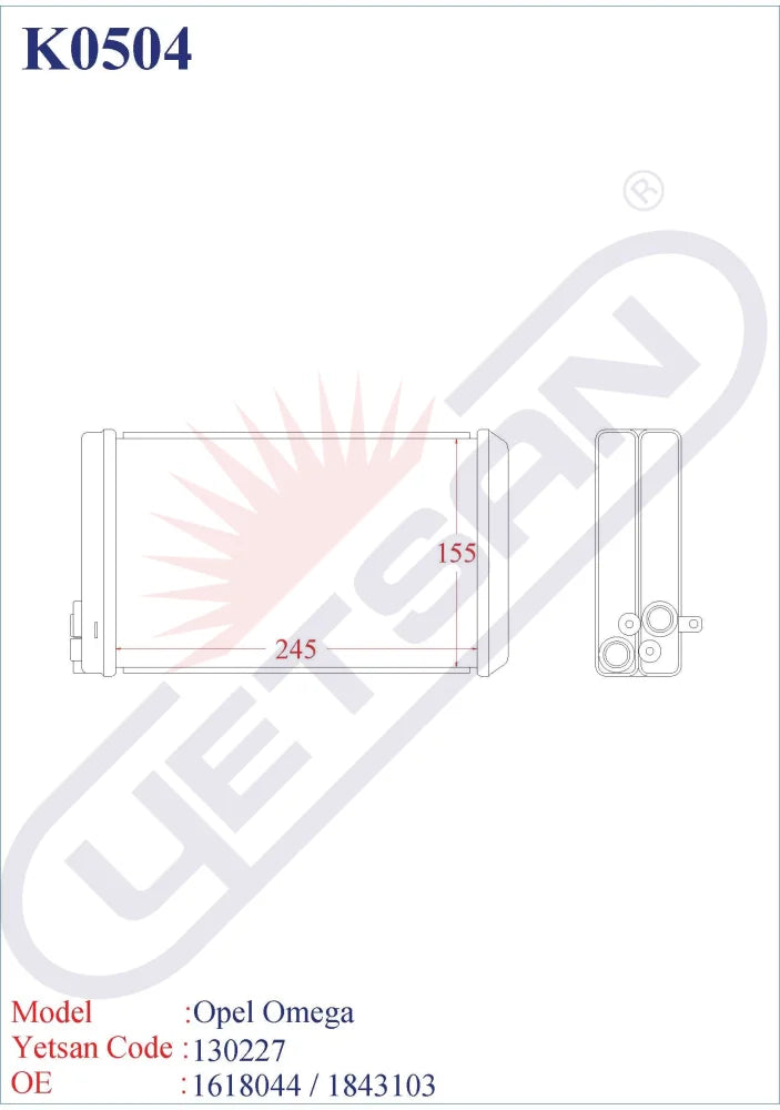 OPEL Omega Yetsan Catalog