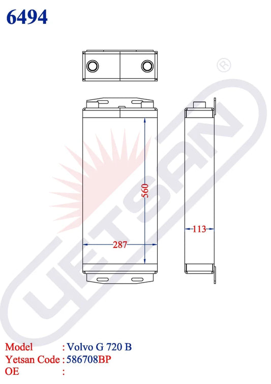 Volvo G 720 B Transmission Oil Cooler