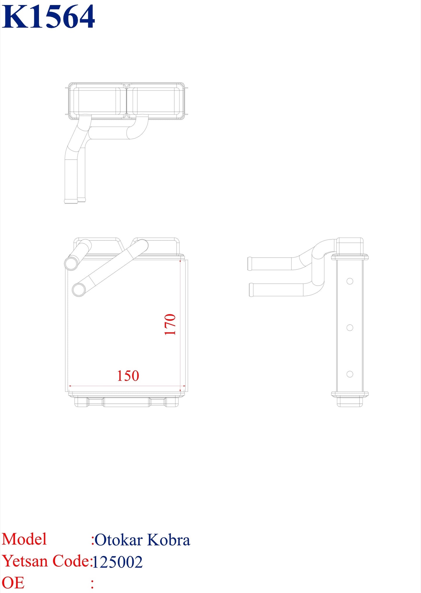 OTOKAR Cobra Heater Core