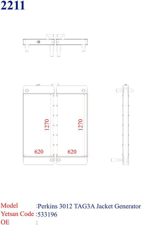 PERKINS 3012 TAG3A Jacket Generator