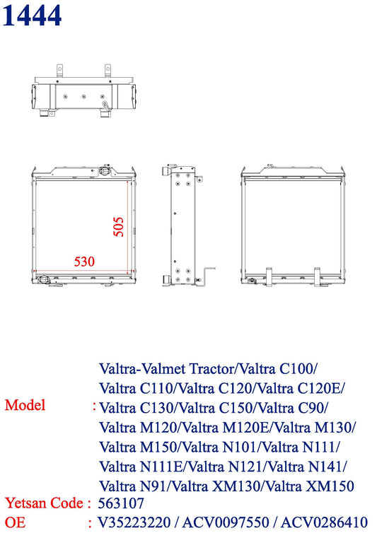VALTRA Tractor / VALTRA C100 / VALTRA C110 / VALTRA C120 / VALTRA C120E / VALTRA C130 / VALTRA C150 / VALTRA C90 / VALTRA M120 / VALTRA M120E / VALTRA M130 / VALTRA M150 / VALTRA N101/ VALTRA N111 / VALTRA N111E / VALTRA N121 / VALTRA N141 / VALTRA N91