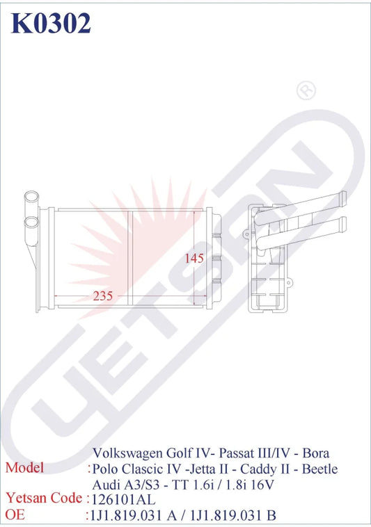 Audi A3 / S3 1.6I 1.8I 16V 1.9 Tdi Tt 1.8 Turbo 20V 3.2I V6