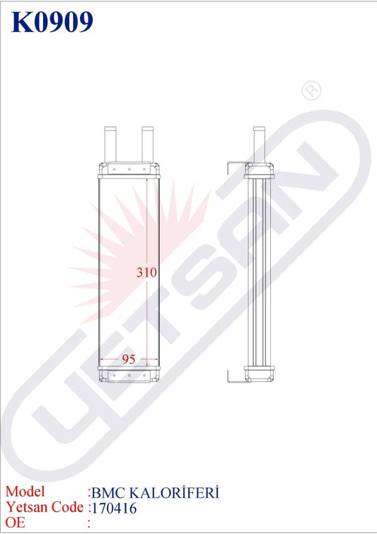 Bmc Heater Core