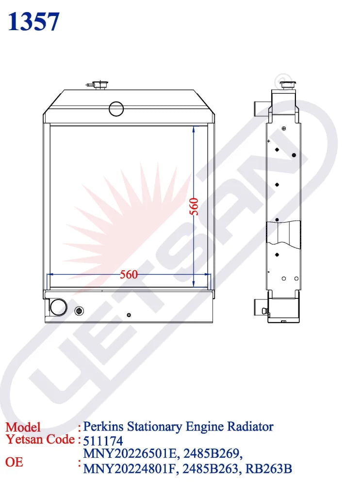 CATERPILLAR Perkins Stationary Engine Radiator – Yetsan Catalog