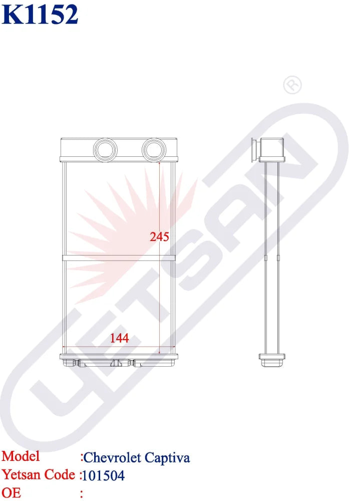 Chevrolet Captiva Heater Core