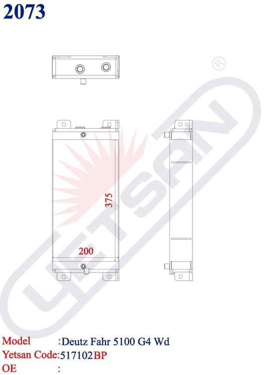 Deutz - Fahr 5100 G 4 Wd Tractor Oil Cooler