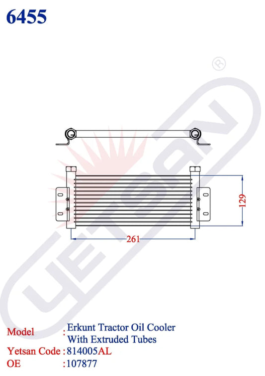 Erkunt Tractor Oil Cooler (With Extruded Tubes)