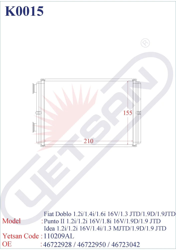 Fiat Iveco Doblo 1.2I / 1.4I 1.6I 16V 1.3 Jtd 1.9 D Punto Ii 1.8I Idea /1.4I Mjtd