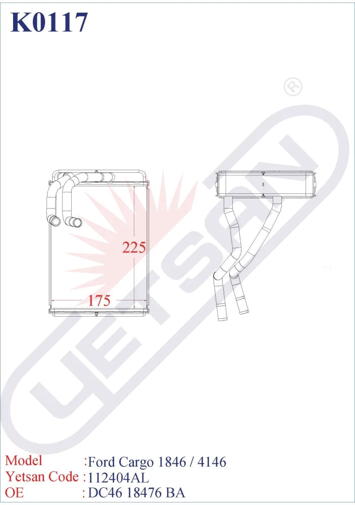 Ford Cargo 18-46 / 41-36 Heater Core