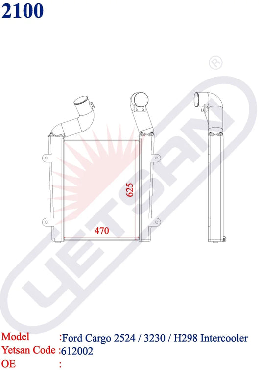 Ford Cargo 2524 / 3230 H298 Intercooler