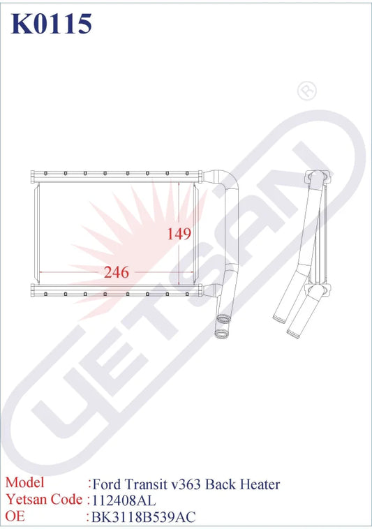 Ford Ford Transit V363 Back Heater