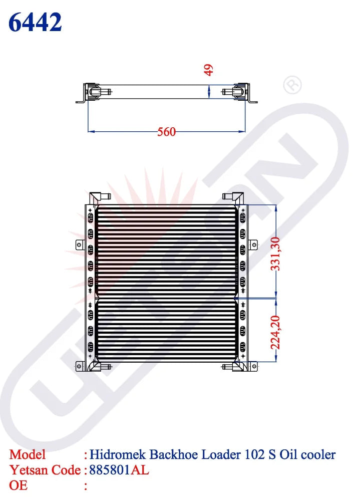 Hidromek Backhoe Loader 102 S Oil Cooler