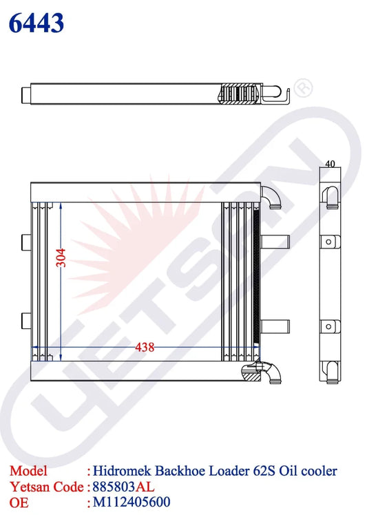 Hidromek Backhoe Loader 62 S Oil Cooler
