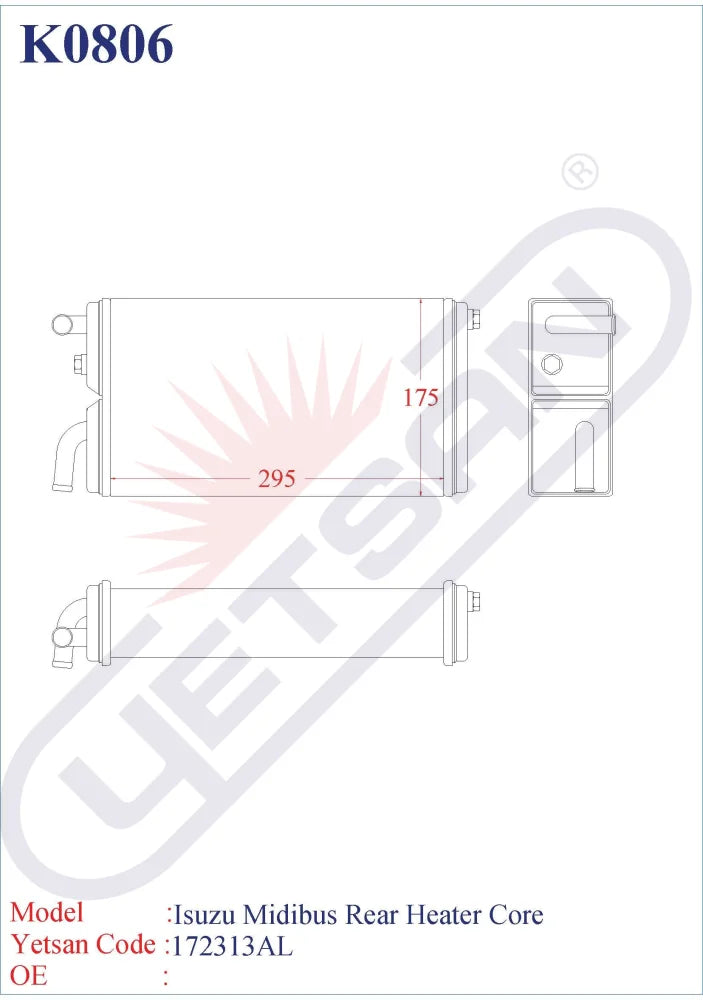 Isuzu Midibus Rear Heater Core