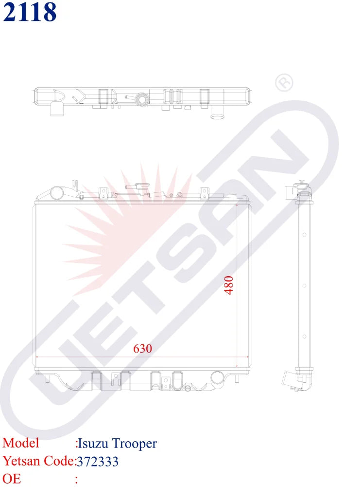 Trooper Radiator ISUZU Trooper – Yetsan Catalog