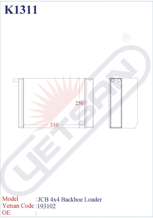 Jcb 4 X Backhoe Loader Heater Core