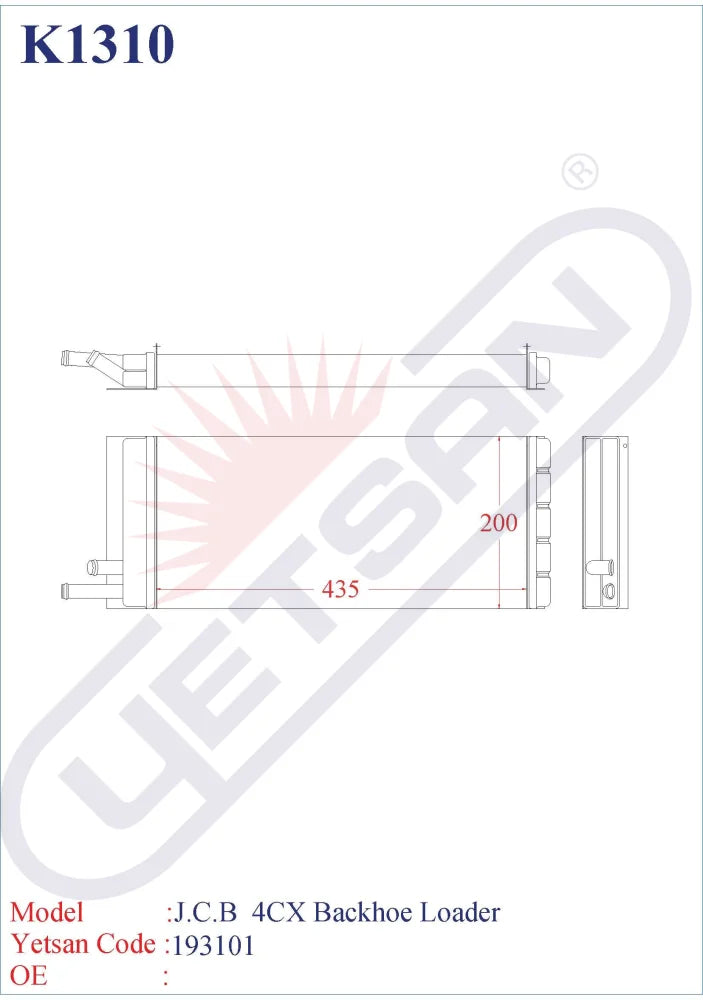 Jcb 4Cx Backhoe Loader Heater Core