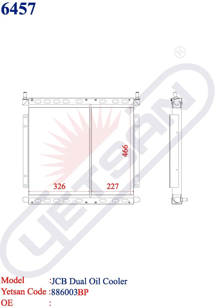 Jcb Transmission + Hydrolics Oil Cooler Set