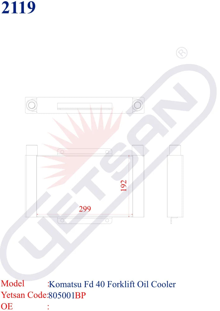 Komatsu Fd 40 Forklift Oil Cooler