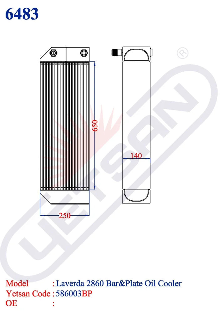 Laverda 2860 Bar&Plate Oil Cooler