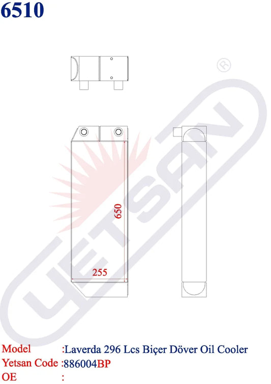 Laverda 296 Lcs Harvester Oil Cooler