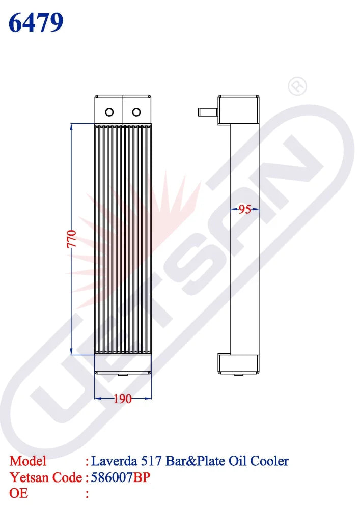 Laverda 517 Bar&Plate Oil Cooler