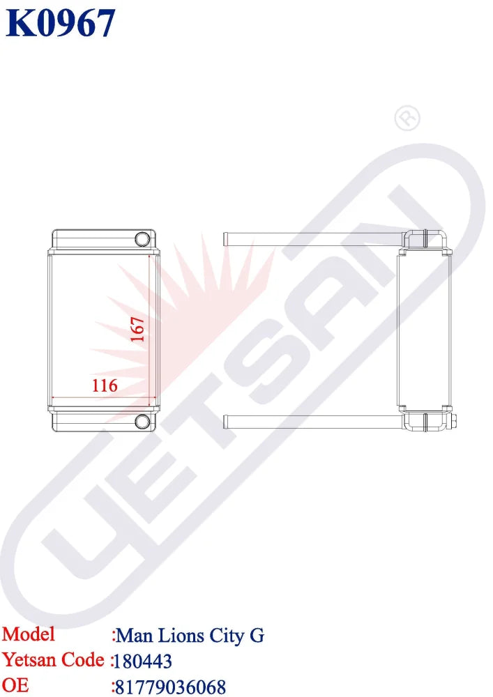 Man Lions City Heater Core