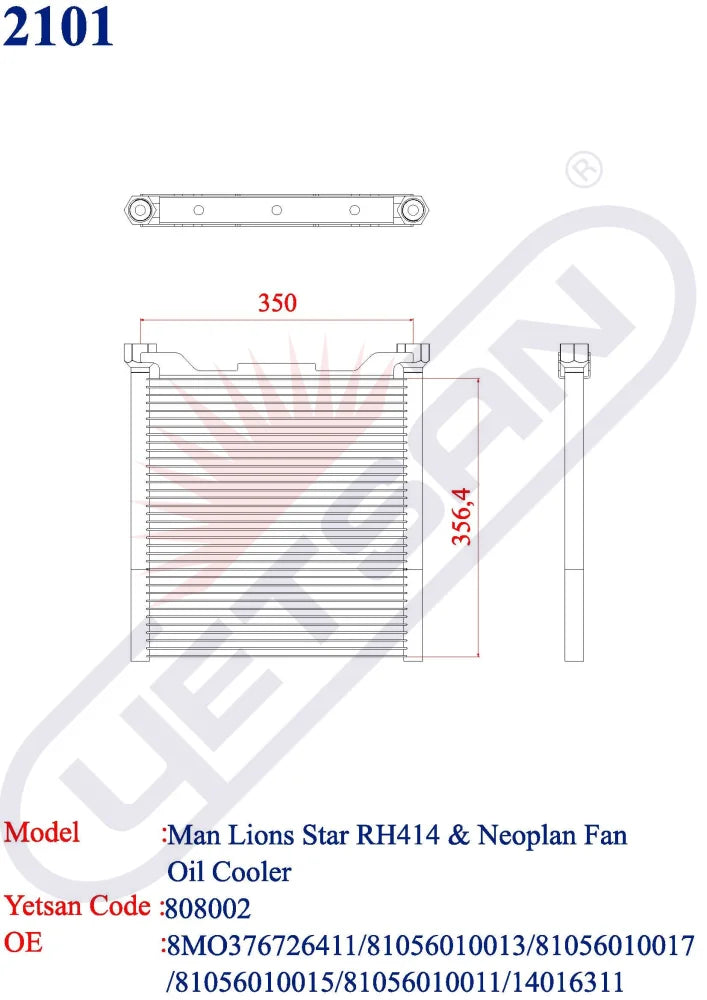 Man Lions Star Rh414 & Neoplan Fan Oil Cooler