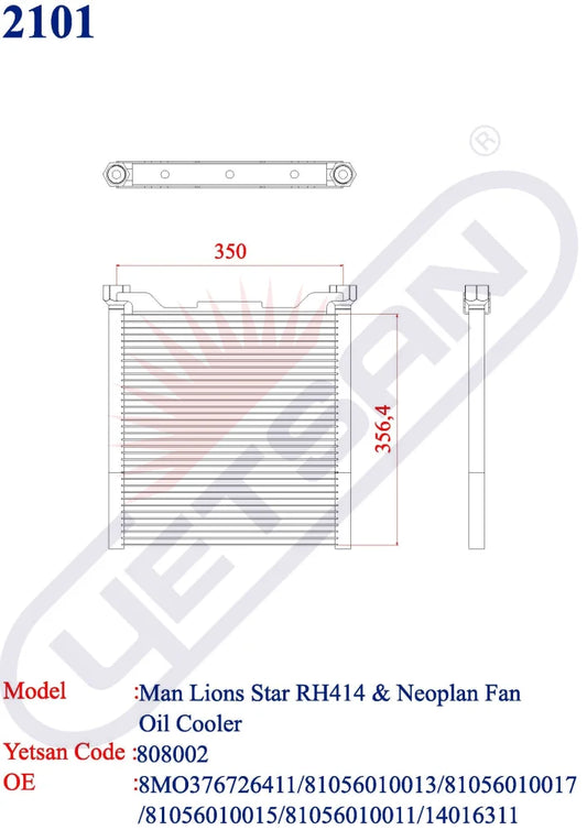 Man Lions Star Rh414 & Neoplan Fan Oil Cooler