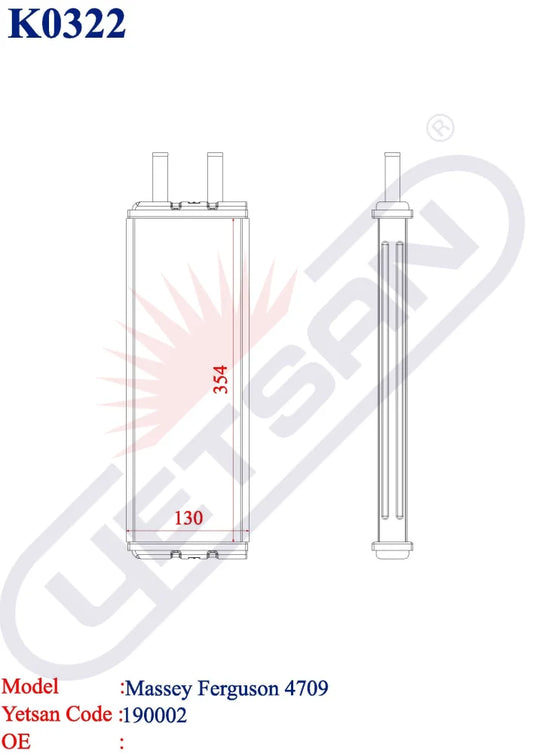 Massey Ferguson 4709 Heater Core