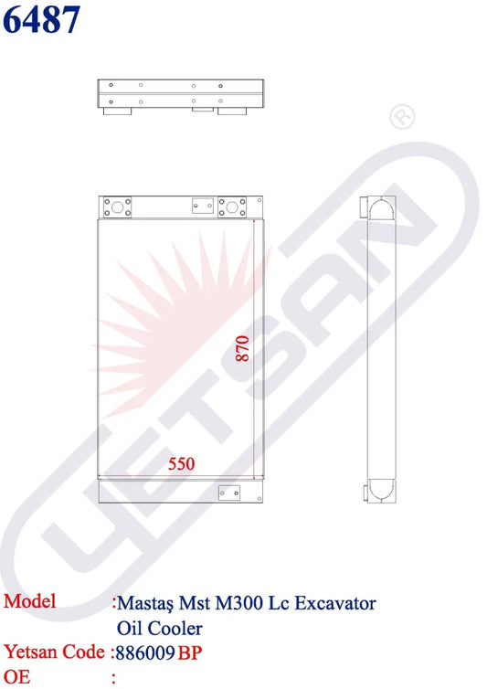 Mastaş Mst M300 Lc Excavator Oil Cooler