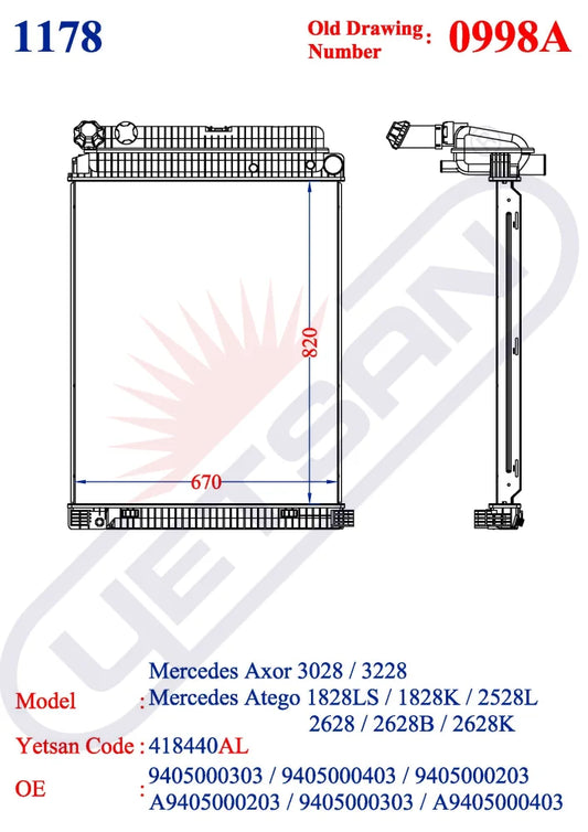 Mercedes Benz Axor 3028 / 3228 Atego 1828Ls 1828K 2528L 2628 2628B 2628K