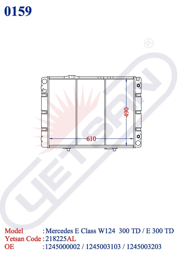 Mercedes Benz E Class W124 300 Td / Radiator