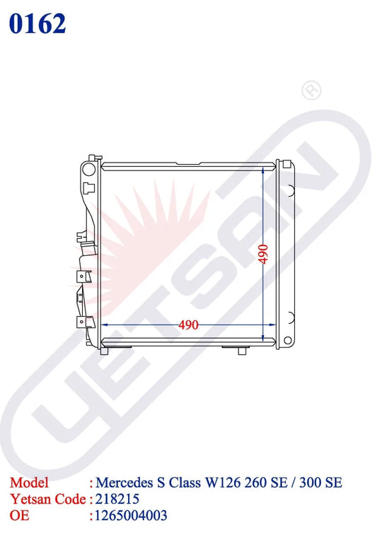 Mercedes Benz S Class W126 260 Se / 300 Sel Radiator