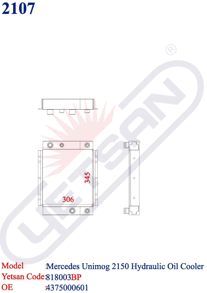 Mercedes Benz Unimog 2150 Hydraulic Oil Cooler