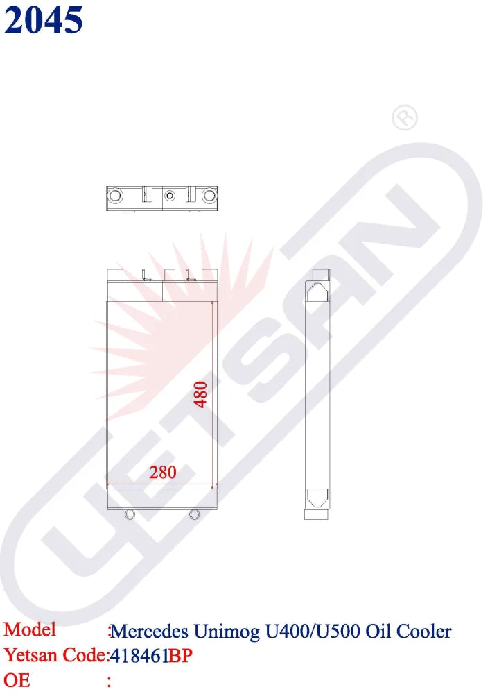 Mercedes Benz Unimog U400 / U 500 Oil Cooler