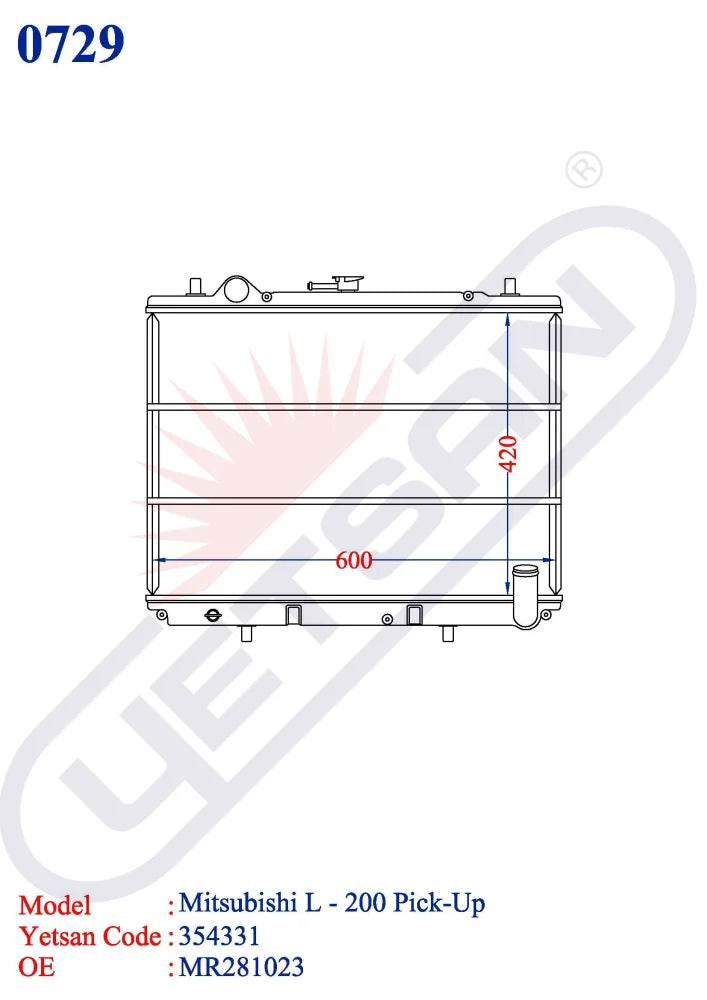 Mitsubishi L 200 Pick-Up Radiator