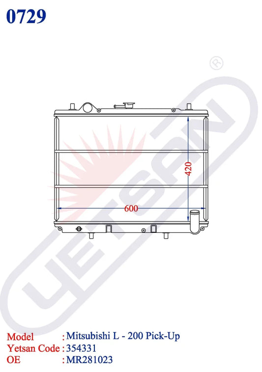 Mitsubishi L 200 Pick-Up Radiator