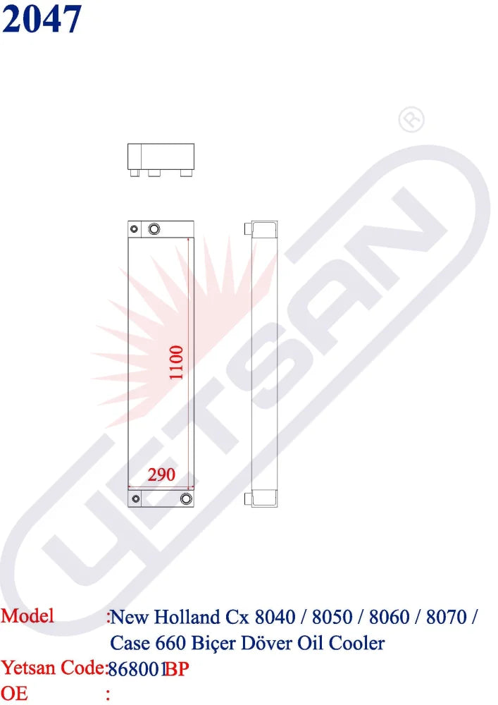 New Holland 8040 Oil Cooler