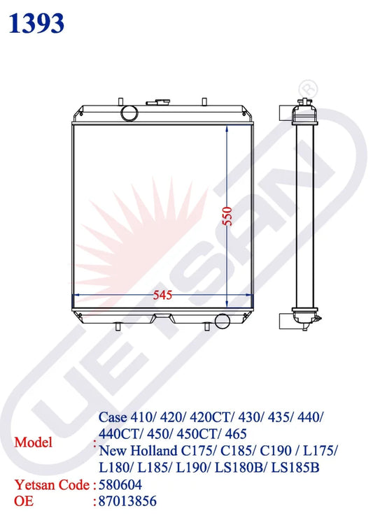 New Holland C175/C185/C190/L175/L180/L185/L190/Ls180B/Ls185B Case