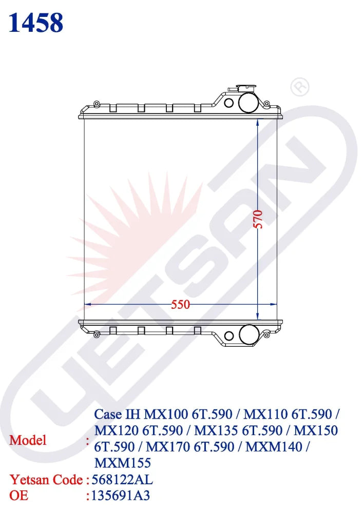 New Holland Case Ih Mx100 6T.590 / Mx110 Mx120 Mx135 Mx150 Mx170 Mxm140 Mxm155