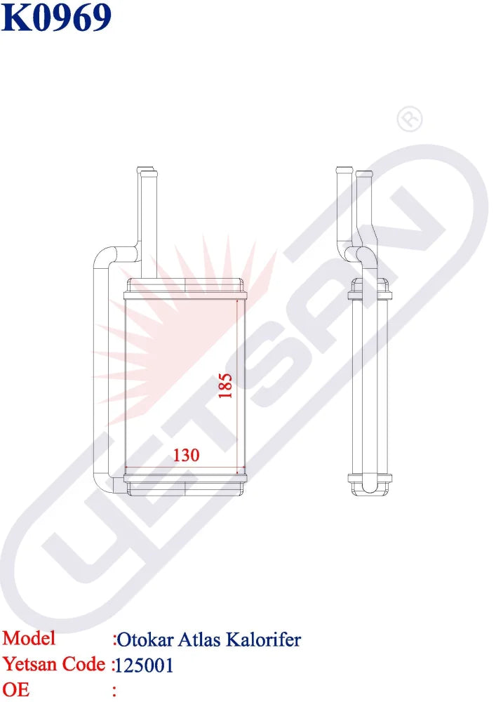 Otokar Atlas Heater Core